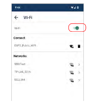Exchange OX1 Wi-Fi selection